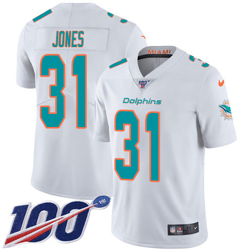 Miami Dolphins #31 Byron Jones White Men Stitched NFL 100th Season Vapor Untouchable Limited Jersey->miami dolphins->NFL Jersey